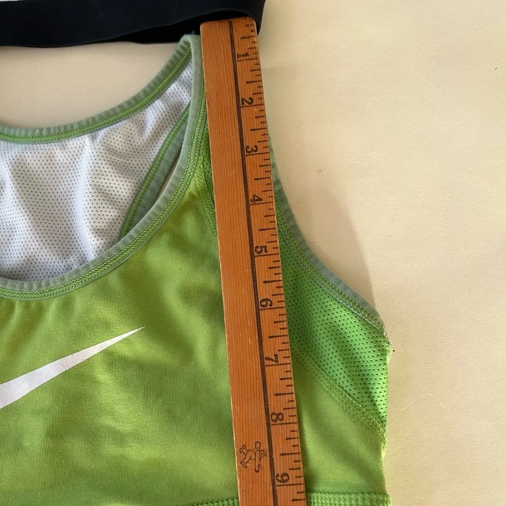 Nike Black Mesh Tank with White and Lime Green Sports Bras size S